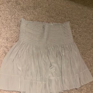 White Smocked Bubble Mini Skirt for Resort Wear